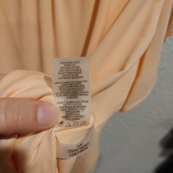 Calvin Klein flutter sleeve top, peach, L - Picture 6 of 6